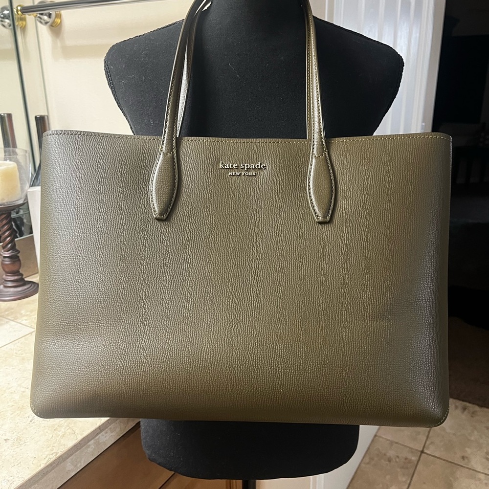 kate spade Green Pebbled Leather Tote